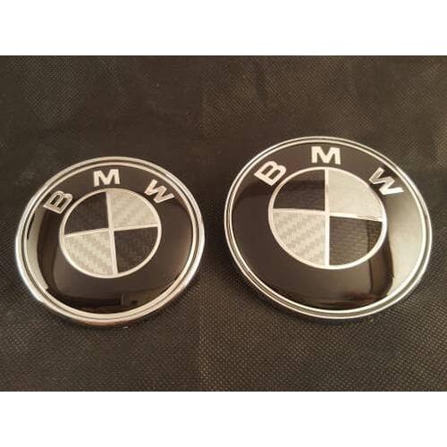 Gambar Emblem BMW Carbon Hitam Putih Kap Mesin Bagsi e46 atau e90 82mm 73mm dari jogjaauto Kab. Sleman Tokopedia