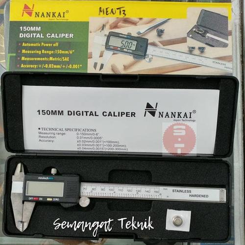Foto Produk SKETMAT VERNIER CALIPER JANGKA SORONG SKITMAT DIGITAL NANKAI 6" 0-150 dari Semangat Teknik