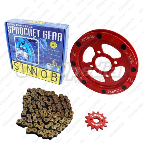Jual Gear Set Rantai Motor / Chain Kit Sinnob Tiger Old Merah Kab