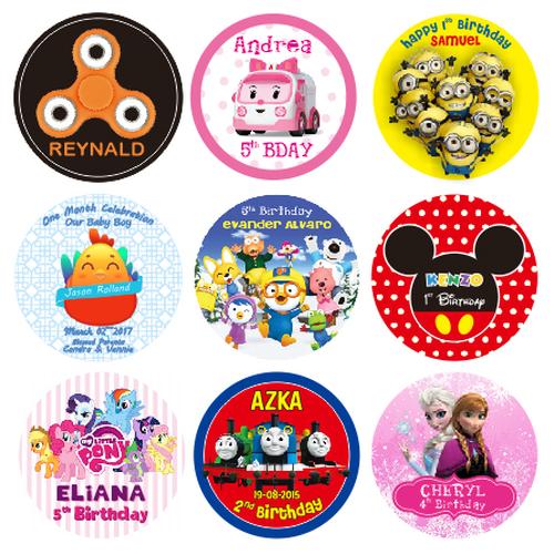 Gambar stiker ultah ulang tahun bulat dari fu.an shop Kota Surabaya Tokopedia