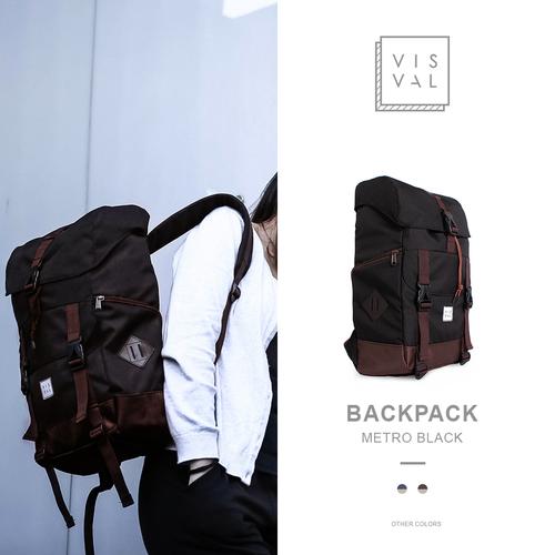 Foto Produk Tas Ransel Backpack Unisex Visval Metro Black Original dari Tiavia Cell