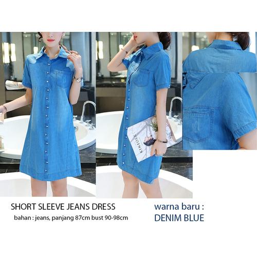 Short Sleeve Jeans Dress WARNA BARU 
