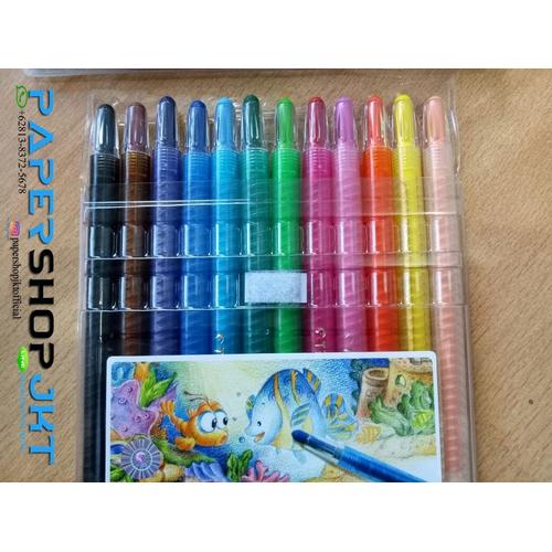 Foto Produk GROSIR!!! Twist Crayon Titi/Crayon Titi Puter/Krayon Titi Puter isi 12 dari Paper Shop Jkt