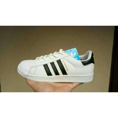 Adidas Sportswear White Adidas Superstar Grade School Sepatu