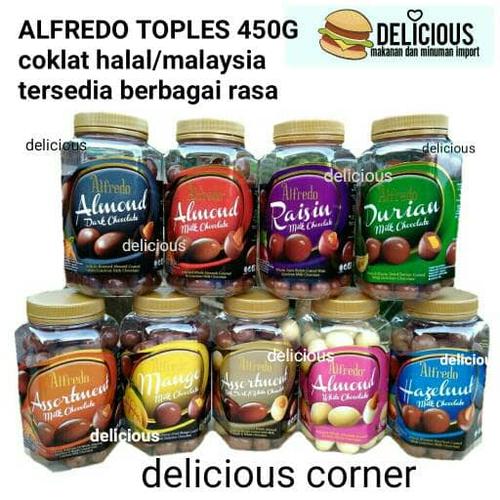 Foto Produk ALFREDO TOPLES CHOCOLATE 450G COKLAT BOTOL JAR MALAYSIA ENAK - almond white dari DELICIOUS CORNER