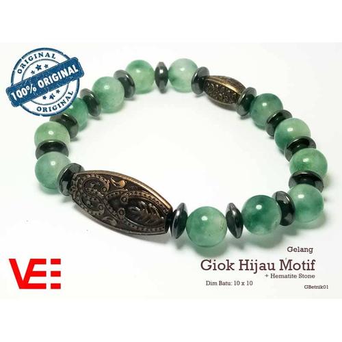 Foto Produk VeE Gelang Terapi Kesehatan Giok Hijau Transparan Model Etnik - 01 dari Vee Jewelry