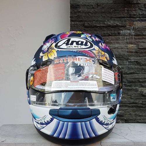 Gambar Arai Astral-X Oriental flat blue dari premium helmet Kab. Klaten Tokopedia