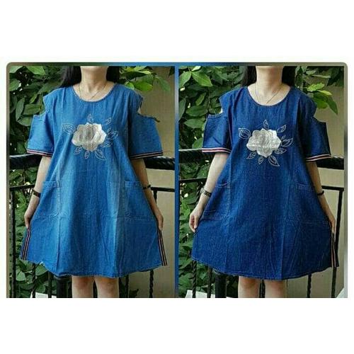 Jual CA - DRESS JEANS XXL FLOWY / DRESS 