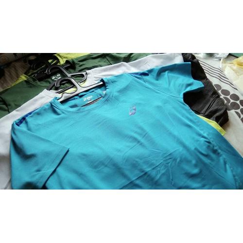 Jual Running T-shirt Asics Biru Hijau 