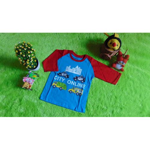 Foto Produk kaos raglan anak 2-3th motif City Online Biru dari KembarShop1