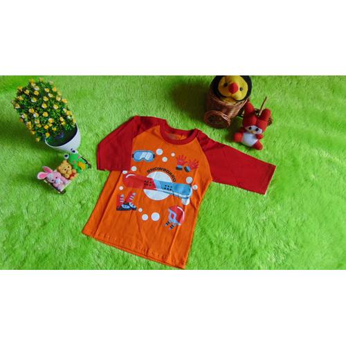 Foto Produk kaos raglan anak 2-3th motif Snowboard orange dari KembarShop1