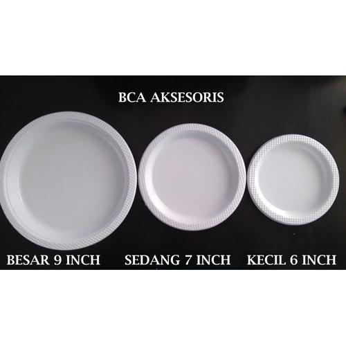 Foto Produk PIRING PLASTIK BESAR UKURAN 9 INCH - 9 IN WARNA PUTIH SUSU ISI 50 PCS dari BCA AKSESORIS