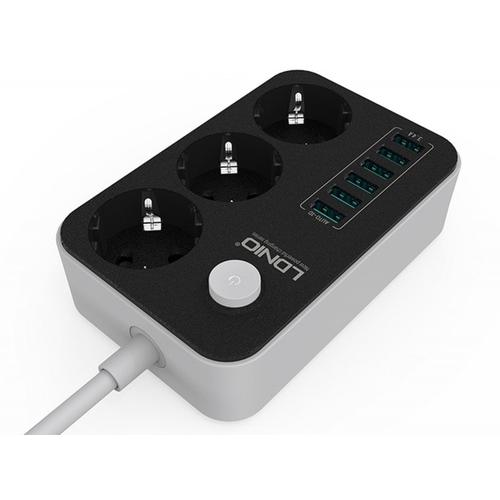 Foto Produk Original LDNIO SE3631 5V 3.4A Desktop 3 Power Socket 6 USB Port dari Kingstein Store