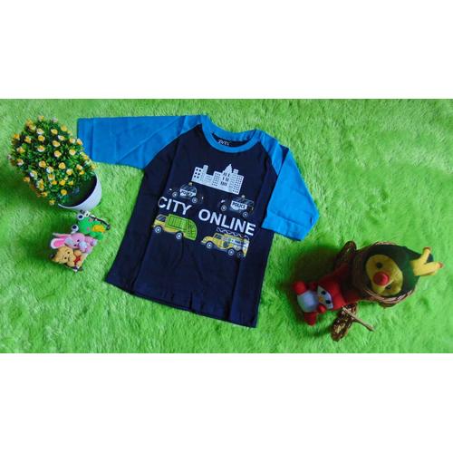 Foto Produk kaos raglan anak 3-4th motif City Online Navy dari KembarShop1