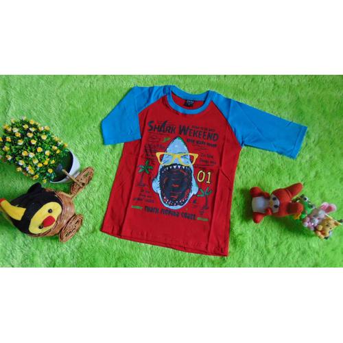 Foto Produk kaos raglan anak 5-6th motif Shark Weekend dari KembarShop1