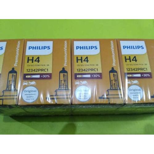 Foto Produk bohlam lampu depan Philips type H4 12V 60/55 watt + 30% lebih terang dari Eka Jaya otista