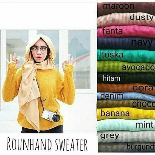 Foto Produk MK2799 ROUNDHAND SWEATER BAJU RAJUT MURAH dari tokomilkan