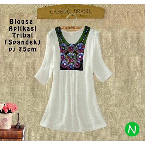 Jual 37176 blouse aplikasi tribal 