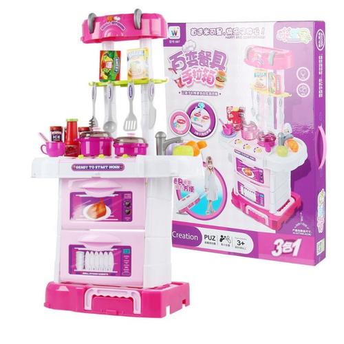 Foto Produk Mainan Anak W097 Koper Kitchen Set Little Chef 3 In 1 Koper Case dari Toko-Ku by FAS-TOP