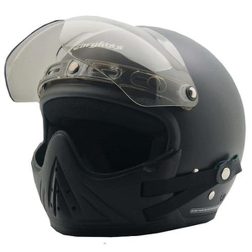 Foto Produk PAKET Helm Cargloss CF Retro Black Doff + masker + visor - M dari Helm Cargloss