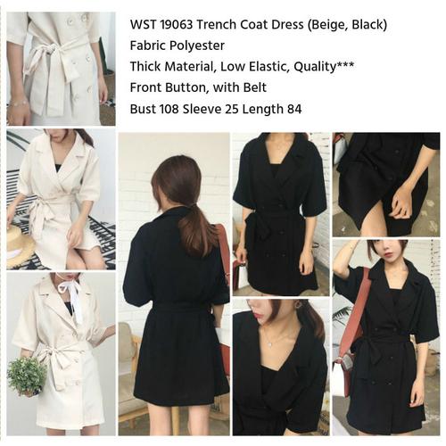Jual Trench Coat Dress (BEIGE) - 19063 