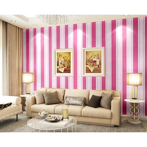 Foto Produk S25 Wallpaper Sticker Stripe Pink uk. 45cm x 10m dari Elyzavita San
