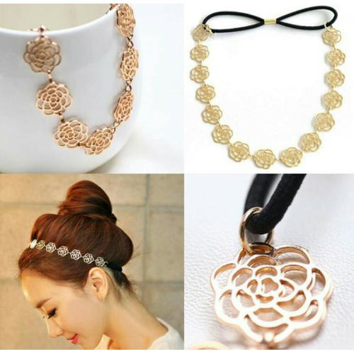 Foto Produk Bando hias rambut Rose mawar/simple/elegant/beautyful/kado gift dari Yogieyo