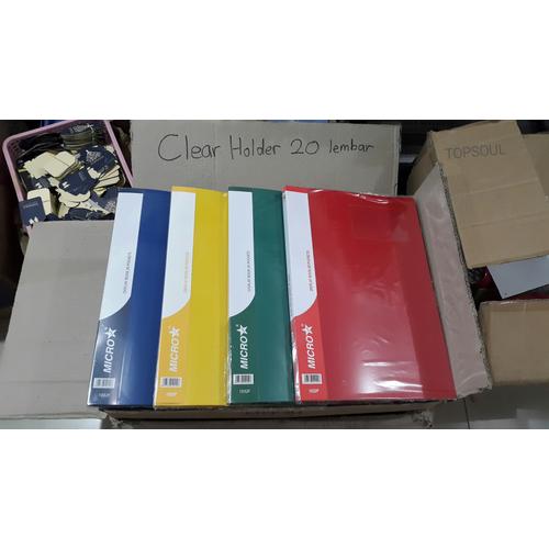 Jual Clear Holder 20 lembar Folio / F4 Map Document Display Book 20 Pockets Kuning Jakarta