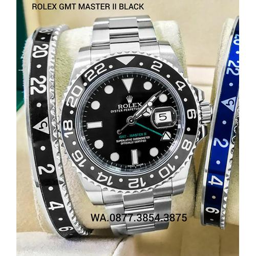 Jual JAM ROLEX GMT MASTER II BLACK 