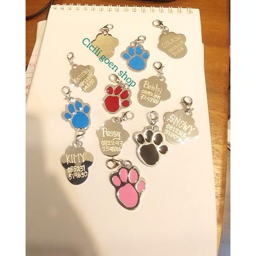 Foto Produk Liontin tulang jejak metal anti karat kalung anjing kucing kelinci dari cicilia Goen Shop