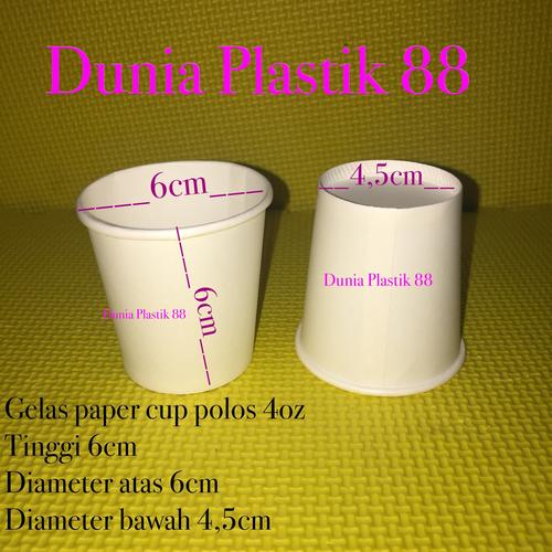 Jual @50PC gelas PAPER CUP kertas POLOS foam putih KECIL mini 4oz kopi ...