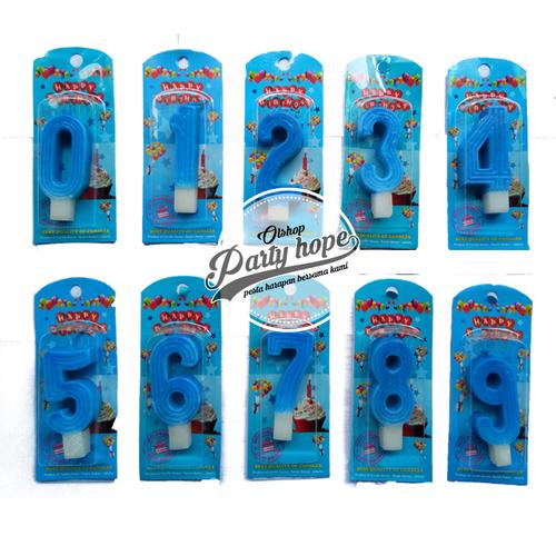 Foto Produk lilin ulang tahun angka biru / lilin angka biru / lilin angka ultah dari PARTY HOPE 2