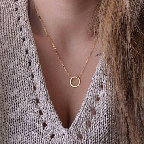 Jual [89]Gold Ring Simple Necklace 