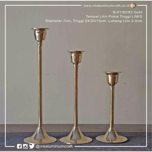 Foto Produk Tempat Lilin Unik Polos Kuningan set 3 LMS - candle holder dari MK Aluminium
