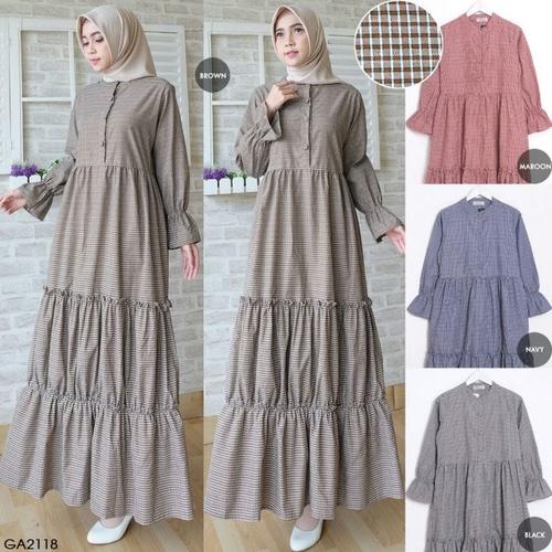 Foto Produk Gamis Crinkle Square GA2118 dari ZulfaButiq03