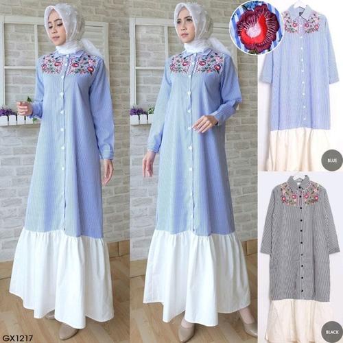 Foto Produk Gamis Broidery Ruff GX1217 dari ZulfaButiq03