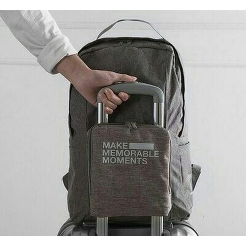 Foto Produk premium Folding extra bag / duffle backpack / tas ransel koper lipat - DARK GREY dari AZISTA SHOP