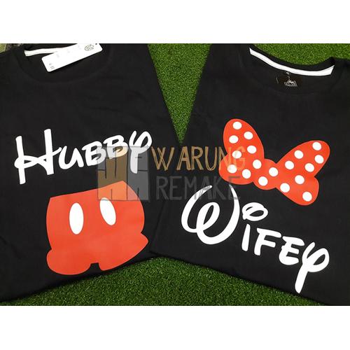 Foto Produk KAOS T-SHIRT COUPLE MICKEY MINNIE MOUSE HUBBY & WIFEY dari Warung Remake