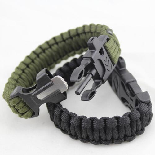 Gambar Gelang Outdoor Peluit Paracord Survival Bracelet Flint Fire Starter - Hitam dari lbagstore Kota Depok Tokopedia
