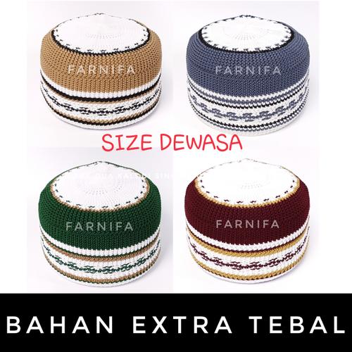 Foto Produk Kopiah Peci Songkok Rajut Motif Dewasa dari Farnifa