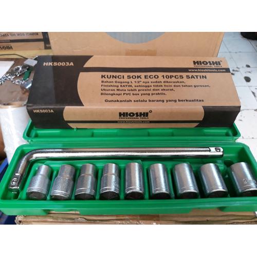 Foto Produk Kunci Sok Set Eco HIOSHI 10 Pcs Satin O.5 Inch Drive Socket Bit Set Li dari Fastpro