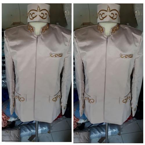 Gambar beskap / jas pagar bagus payetan set peci celana dari BUNGSU RUDI Kab. Karawang Tokopedia