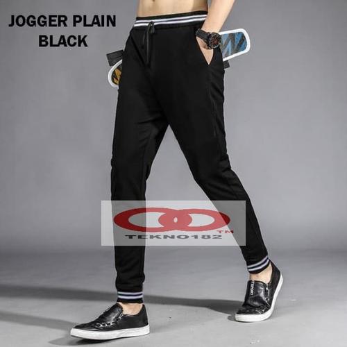 Foto Produk CELANA JOGGER PANTS HITAM POLOS PRIA WANITA | TRAINING OLAHRAGA (STD) - Hitam dari TEKNO182 COM