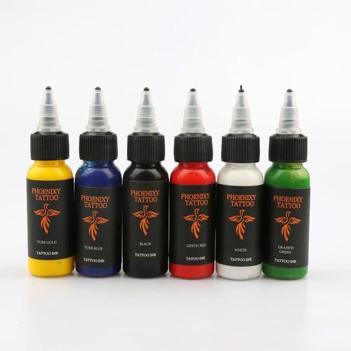 Foto Produk Tinta Tato Tattoo ink Phoenixy Hitam Merah Kuning Biru Hijau Putih 1OZ dari Harley Shop