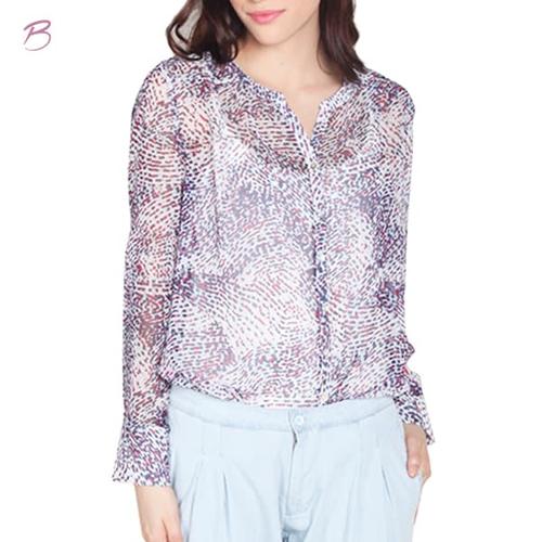 Foto Produk BODYTALK - BLOUSE LENGAN PANJANG HORIZON NAVY RED SHIRT ( 24131T8NE ) - Navy, S dari Bodytalk