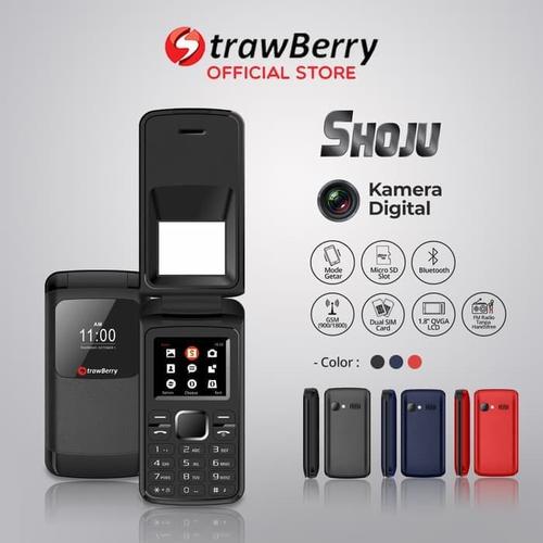 Foto Produk Strawberry Shoju | Handphone Flip HP Murah Kamera Digital Bluetooth dari heni cell shopp