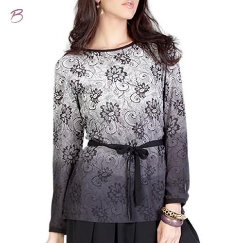 Foto Produk BODYTALK - BLOUSE LENGAN PANJANG DORIS BLACK GREY SHIRT ( 24211T8BG ) - Hitam, S dari Bodytalk