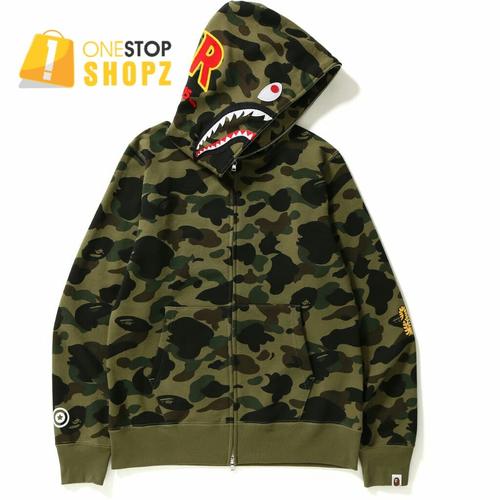 Foto Produk BAPE 1ST CAMO SHARK HOODIE GREEN ORIGINAL ONESTOPSHOPZ OSS dari onestopshopz