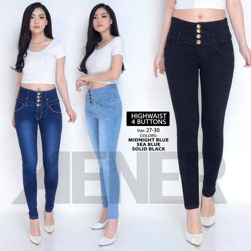 Jual Celana Highwaist 4 Button Kancing 