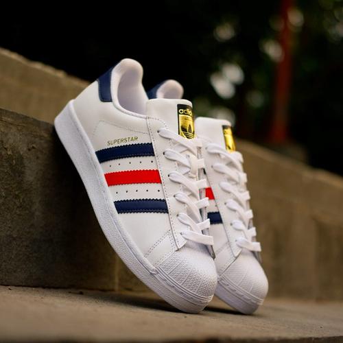 superstar white blue red